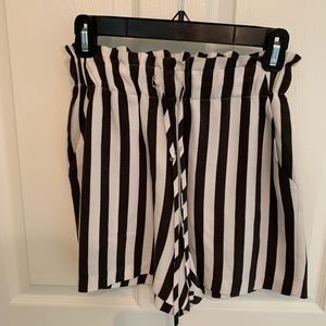BCBGeneration Striped High Waisted Flowy Shorts